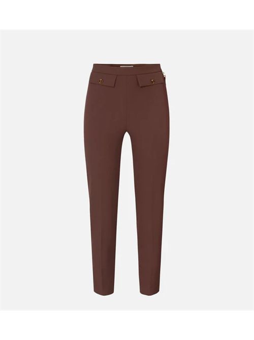 DOUBLE CREPE TROUSERS ELISABETTA FRANCHI | PA12056E2EA3 Coffee